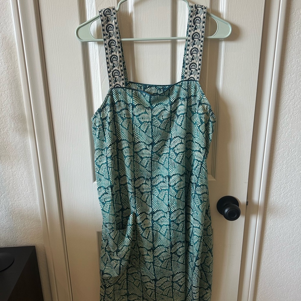 Elegant Green Patterned Dress from Anthro